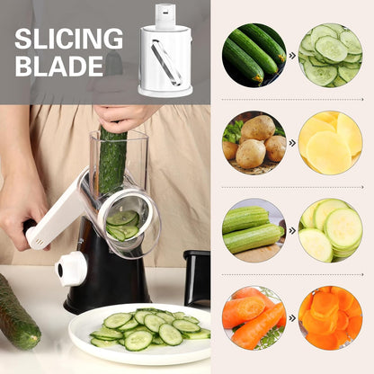 Grate Your Way to Deliciousness! 🧀🥕 Meet the Cambom Rotary Cheese Grater - Perfect for Fresh Cheese, Veggies & Nuts! 💪✨ Non-Slip Suction Base & 3 Blades for Easy Use & Cleanup! #KitchenGadgets #CheeseLovers