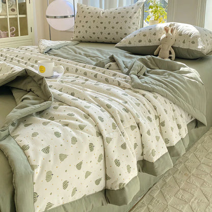 Ultra-Soft Double Gauze Summer Comforter - Breathable Cooling Blanket for Ultimate Comfort, Machine Washable!