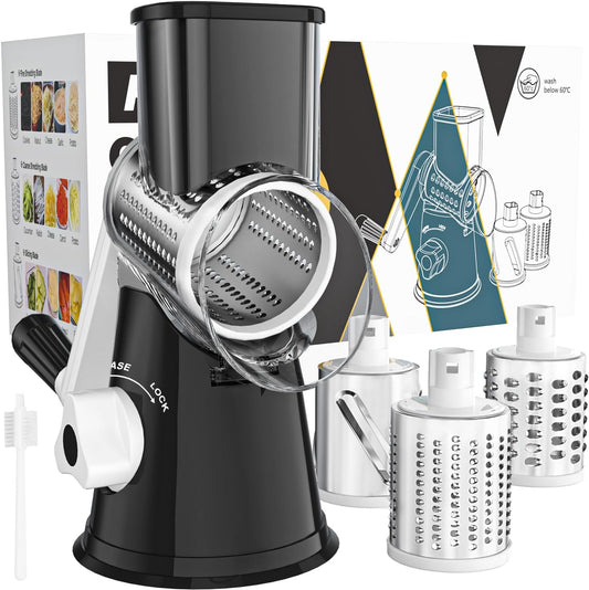 Grate Your Way to Deliciousness! 🧀🥕 Meet the Cambom Rotary Cheese Grater - Perfect for Fresh Cheese, Veggies & Nuts! 💪✨ Non-Slip Suction Base & 3 Blades for Easy Use & Cleanup! #KitchenGadgets #CheeseLovers